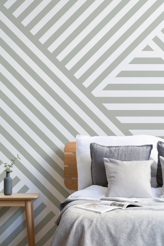 Hovia CM0002GR01W Divert Sage - mural geometryczny wzór