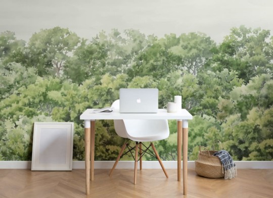 Hovia FO0109GR07W Buttonwood Green - mural w drzewa