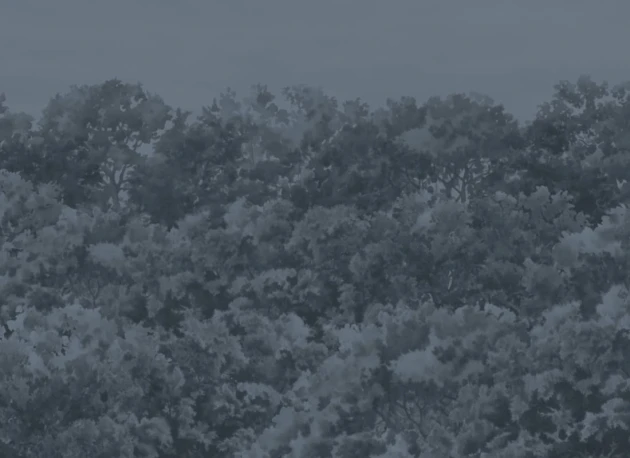 Hovia FO0114BU07W Buttonwood Navy - mural w drzewa