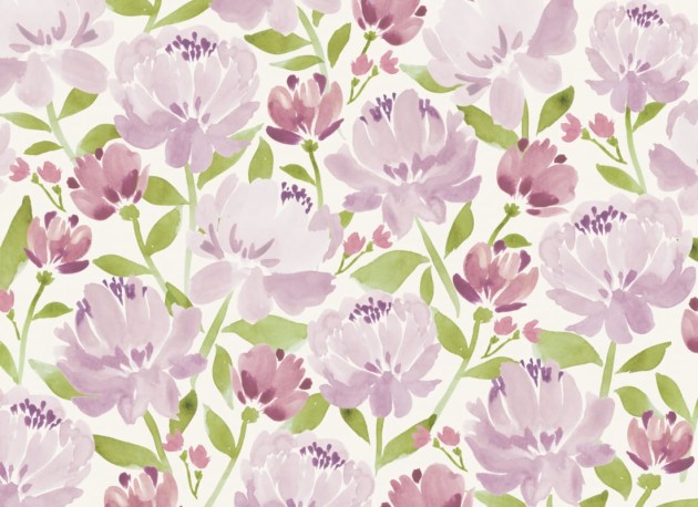 Hovia FL0143PU07W Phoebe - mural w piwonie