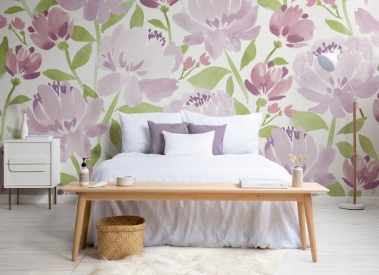 Hovia FL0143PU07W Phoebe - mural w piwonie