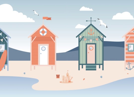 Hovia SS0004BU03W Coastal - mural dla dzieci w nadmorskie domki