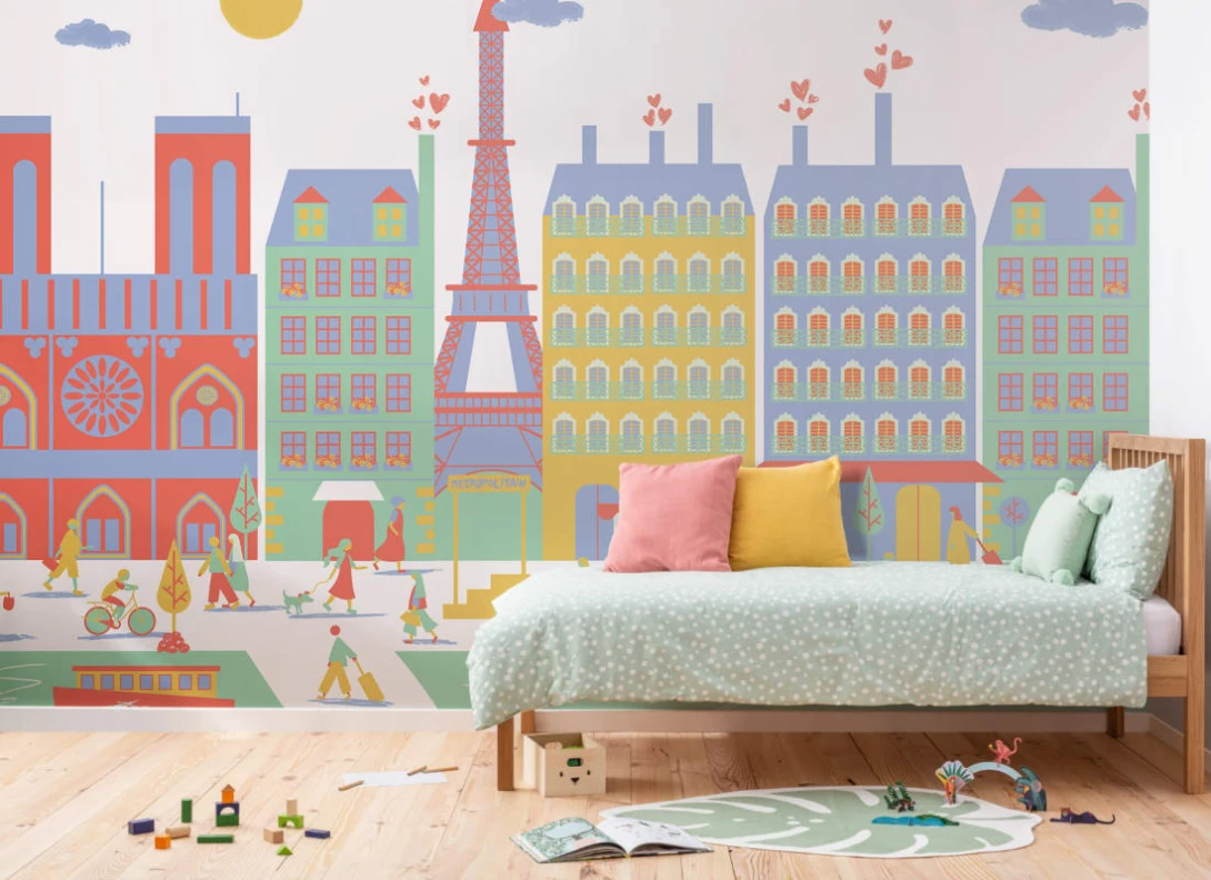 Hovia CH0019MU03W Paris - mural dla dzieci w panoramę Paryża