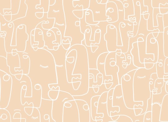 Hovia AB0035NE03W Features Nude - mural w abstrakcyjne twarze