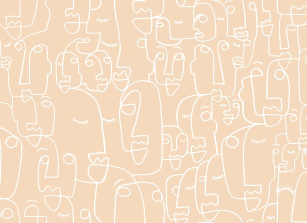 Hovia AB0035NE03W Features Nude - mural w abstrakcyjne twarze