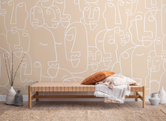 Hovia AB0035NE03W Features Nude - mural w abstrakcyjne twarze
