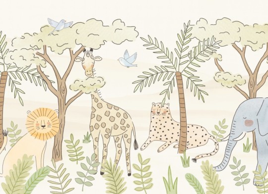 Hovia CH0100NE07W Soft Safari - mural dla dzieci w motyw safari