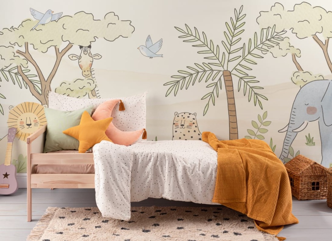 Hovia CH0100NE07W Soft Safari - mural dla dzieci w motyw safari
