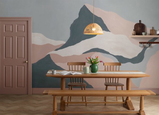 Hovia AB0272BU04W Grande Sassière Peach - mural w górski krajobraz