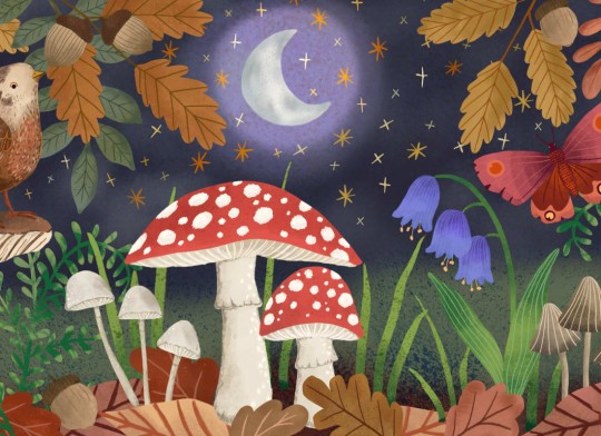 Hovia CH0102MU07W Hedgerow - mural dla dzieci w nocny ogród