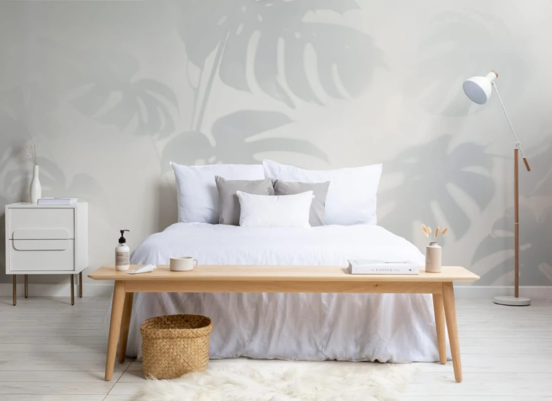 Hovia TR0415GE06W Climate Blue - mural w duże liście