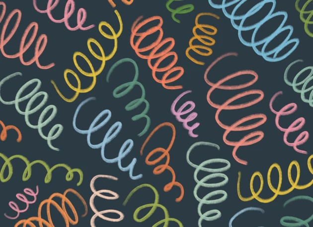 Hovia CH5113BU07W Slinky Blue - mural dla dzieci w kolorowe spirale