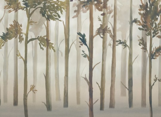 Hovia FO0104GR03W Escape Green - mural w zamglony las