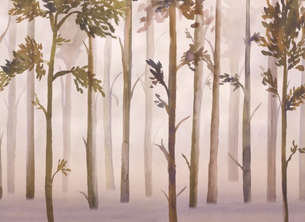 Hovia FO0106PI03W Escape - mural w zamglony las