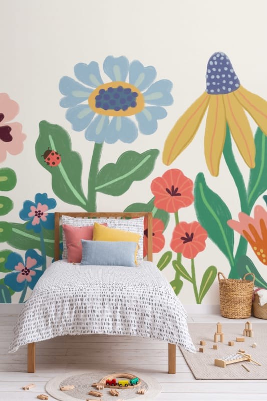 Hovia FL0203MU07W Poppy Multi - mural dla dzieci w polne kwiaty