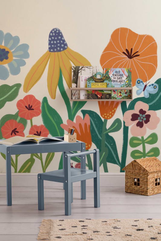 Hovia FL0203MU07W Poppy Multi - mural dla dzieci w polne kwiaty