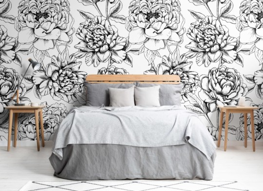 Hovia FL5006BW30W Freehand - mural w kwiaty