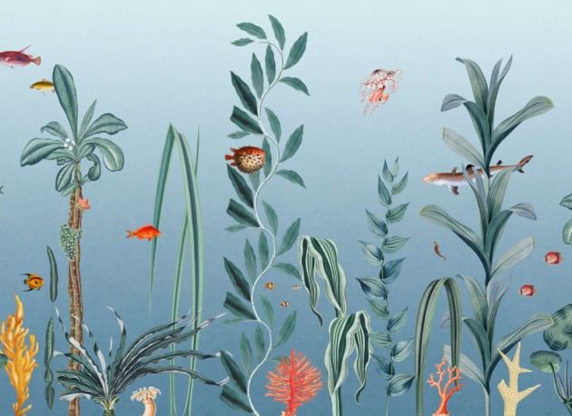 Hovia OC0034BU03W Under The Sea Blue - mural w podwodny pejzaż