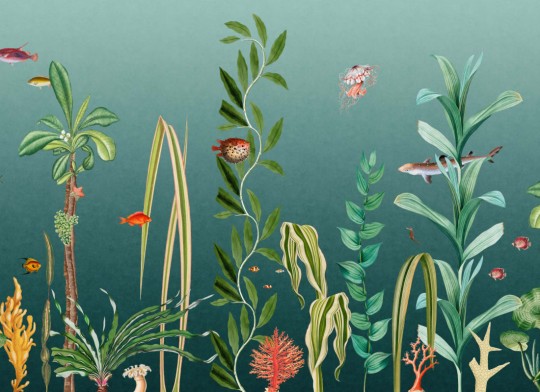 Hovia OC0036GR03W Under The Sea Teal - mural w podwodny pejzaż