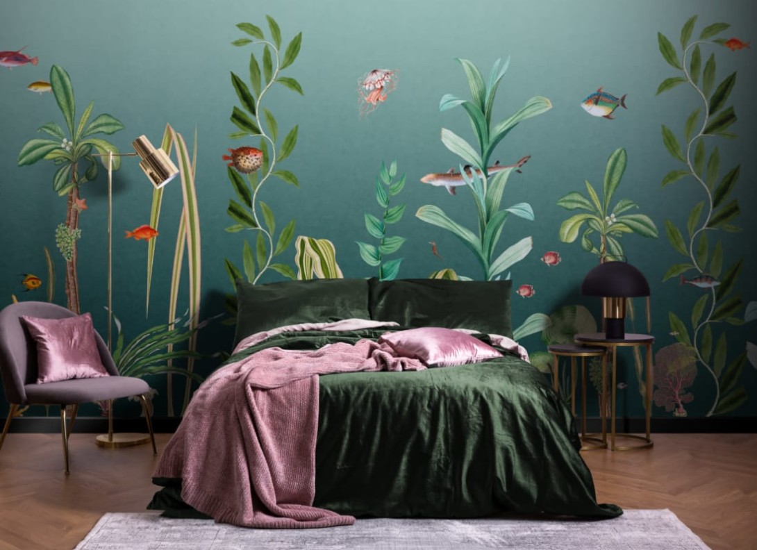 Hovia OC0036GR03W Under The Sea Teal - mural w podwodny pejzaż