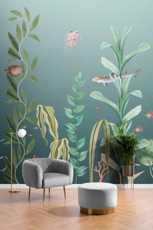 Hovia OC0036GR03W Under The Sea Teal - mural w podwodny pejzaż