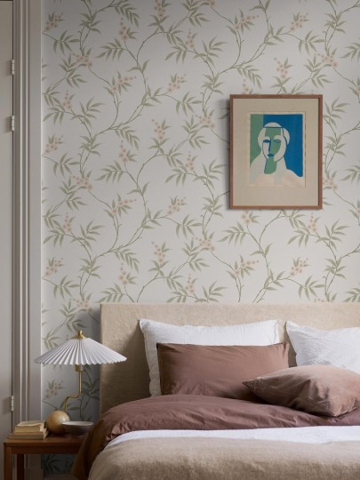 Boras Tapeter 7761 Adorn Floral Tree White – tapeta w liście i kwiaty
