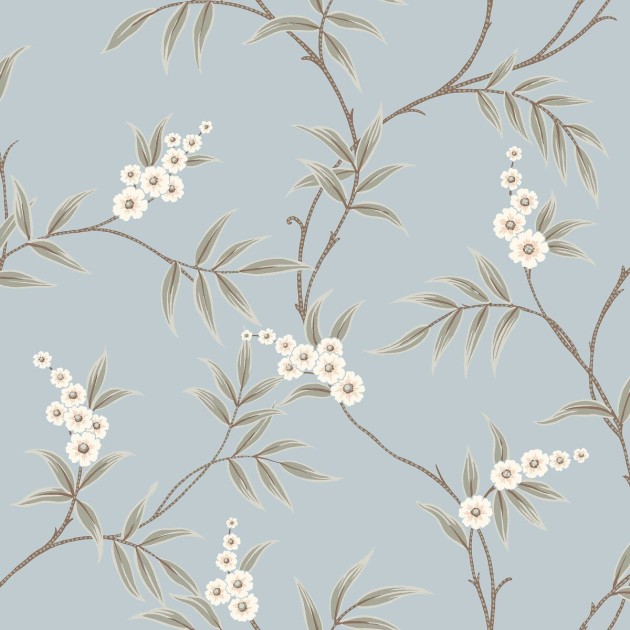 Boras Tapeter 7762 Adorn Floral Tree Blue – tapeta w liście i kwiaty