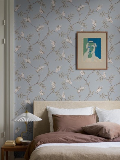 Boras Tapeter 7762 Adorn Floral Tree Blue – tapeta w liście i kwiaty
