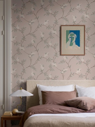 Boras Tapeter 7764 Adorn Floral Tree Pink – tapeta w liście i kwiaty