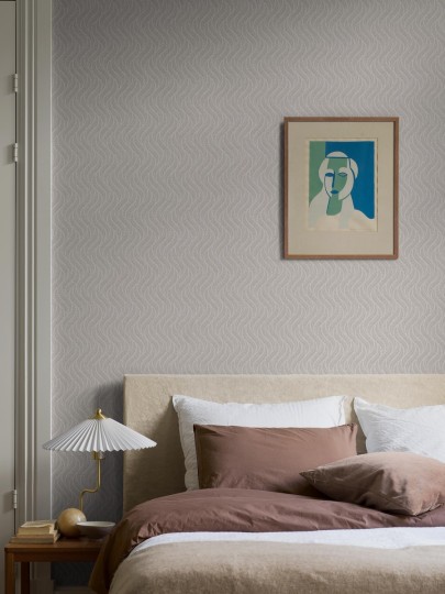 Boras Tapeter 7771 Adorn Little Fern Gray – tapeta w falujące liście paproci