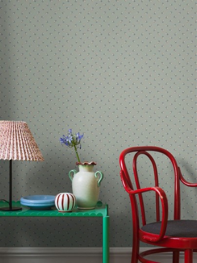 Boras Tapeter 7782 Adorn Petite Cherie Green – tapeta w małe kwiatki