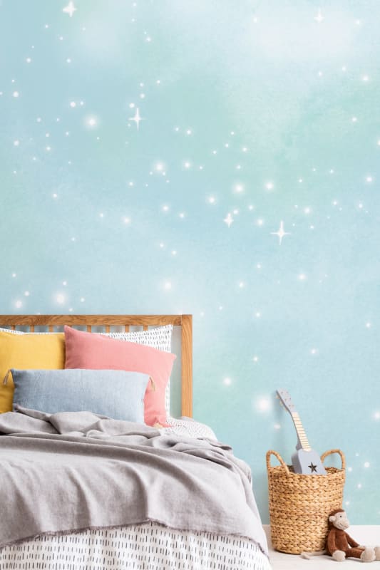 Hovia SG0067BU06W Galaxy Light Blue - mural w gwiazdy
