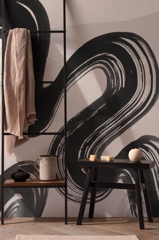 Hovia AB0327BW04W Ink Flow Monochrome - mural w abstrakcyjny wzór