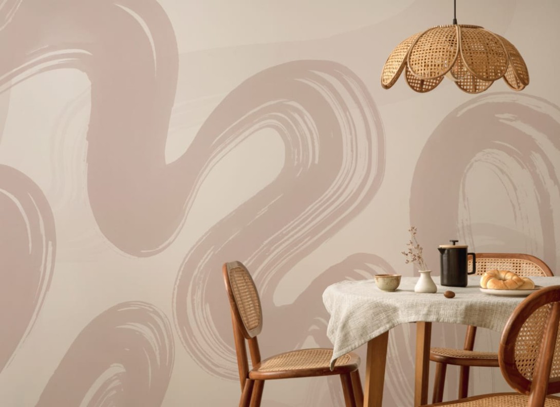 Hovia AB0329PI04W Ink Flow Pink - mural w abstrakcyjny wzór