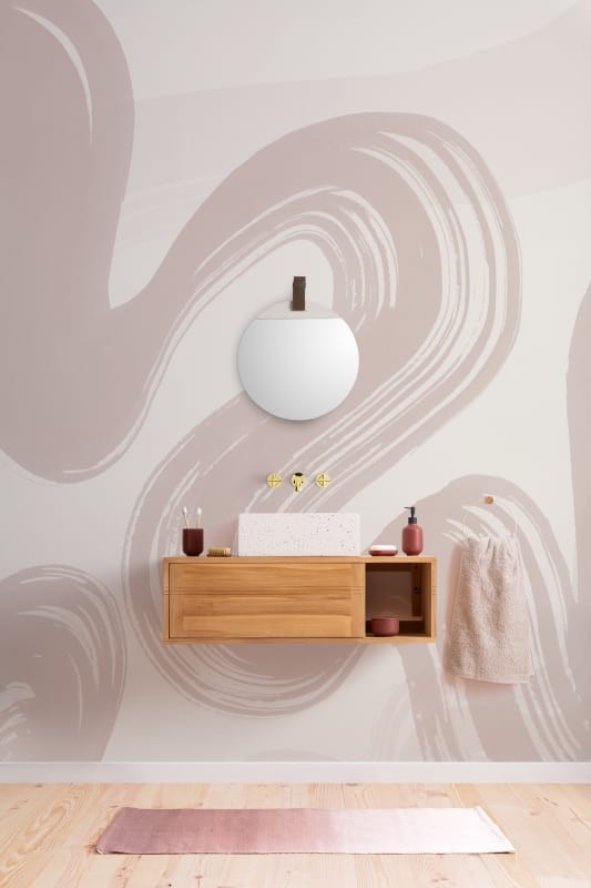 Hovia AB0329PI04W Ink Flow Pink - mural w abstrakcyjny wzór