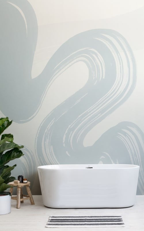 Hovia AB0331BU04W Ink Flow Light Blue - mural w abstrakcyjny wzór