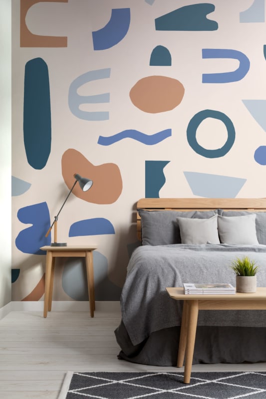 Hovia AB0015PA03W Jagged Blue - mural w abstrakcyjne kształty