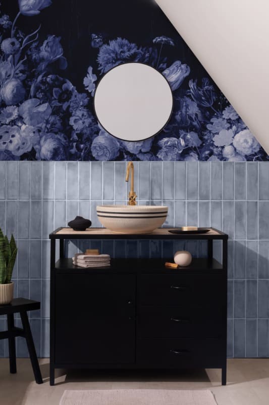 Hovia FL0112DA03W Cornelia Blue - mural w realistyczne kwiaty