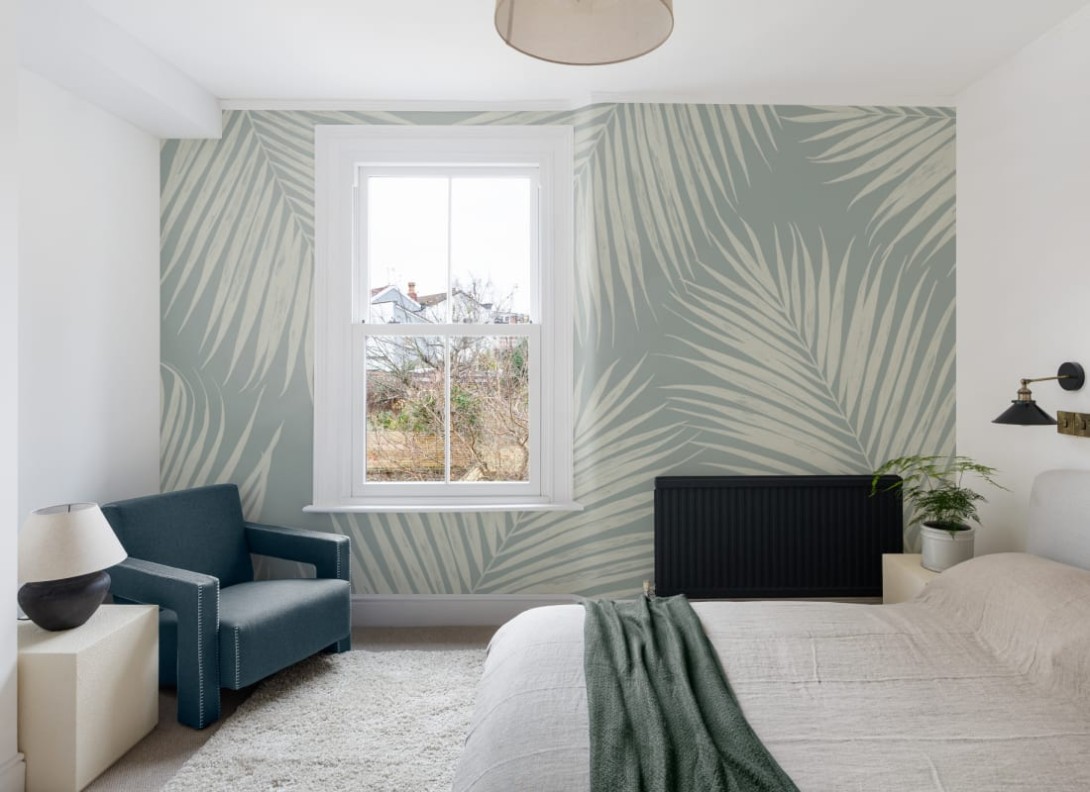 Hovia TR0053BU05W Palmer - mural w duże liście palmowe