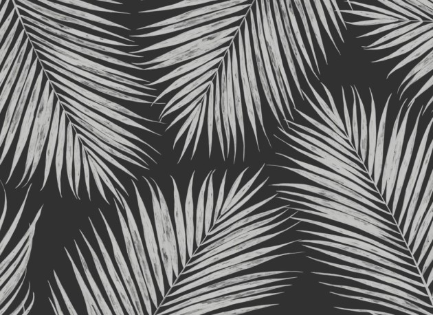Hovia TR0054BL05W Palmer Black - mural w duże liście palmowe