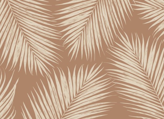 Hovia TR0055NE05W Palmer Terracotta - mural w duże liście palmowe