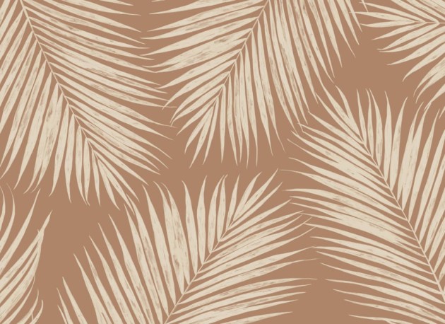 Hovia TR0055NE05W Palmer Terracotta - mural w duże liście palmowe