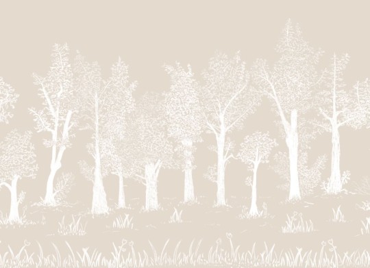 Hovia FO0339NE09W Timber Neutral - mural w minimalistyczny leśny pejzaż