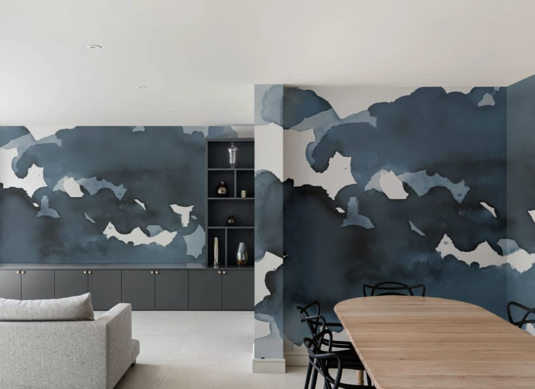 Hovia WA0003BU02W Fog - mural w akwarelowe plamy
