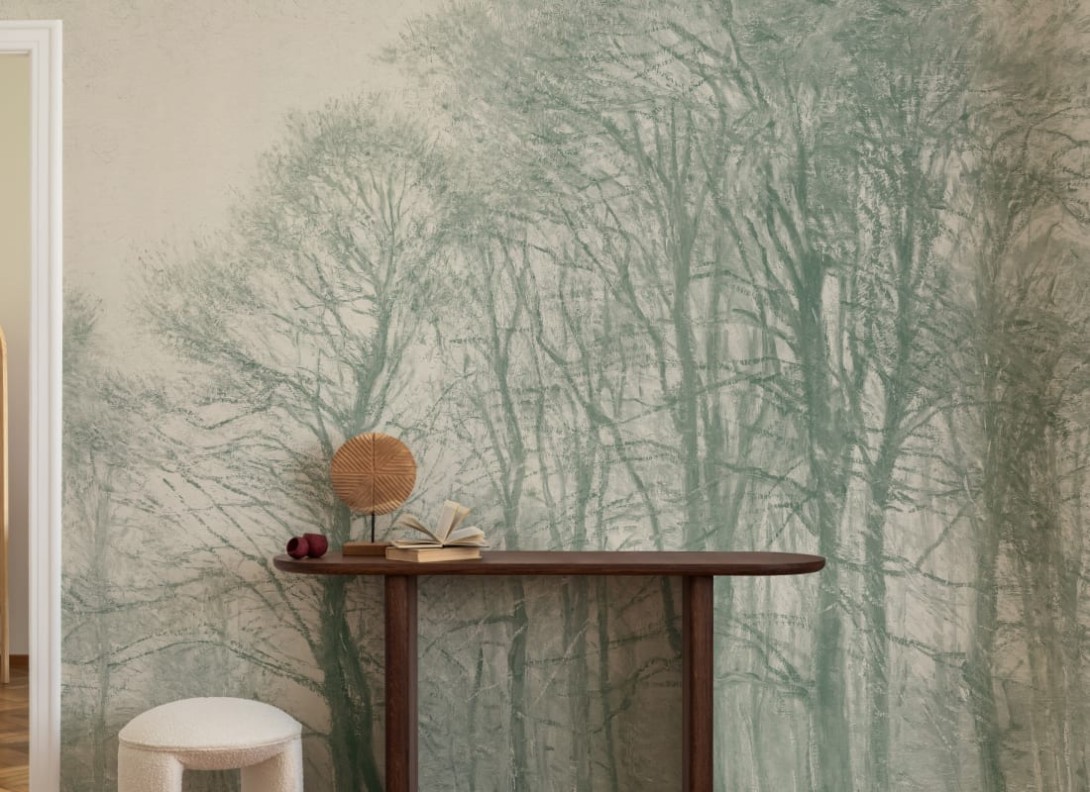 Hovia FO0396GR07W Coppice Teal - mural w drzewa