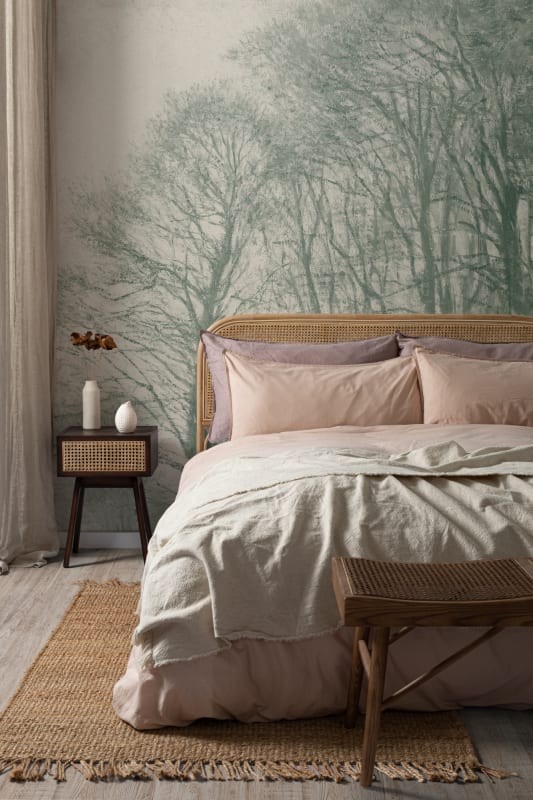 Hovia FO0396GR07W Coppice Teal - mural w drzewa