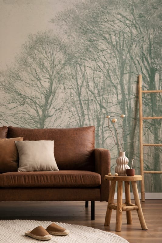 Hovia FO0396GR07W Coppice Teal - mural w drzewa