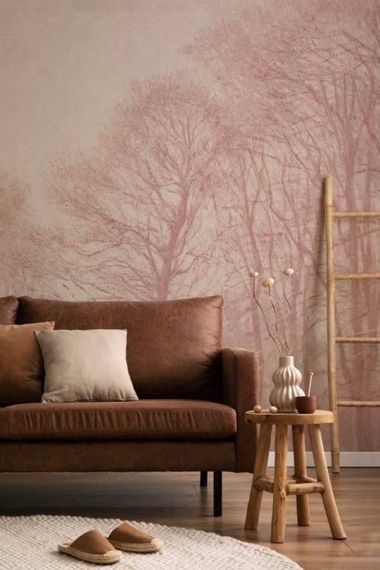 Hovia FO0399PI07W Coppice Pink - mural w drzewa