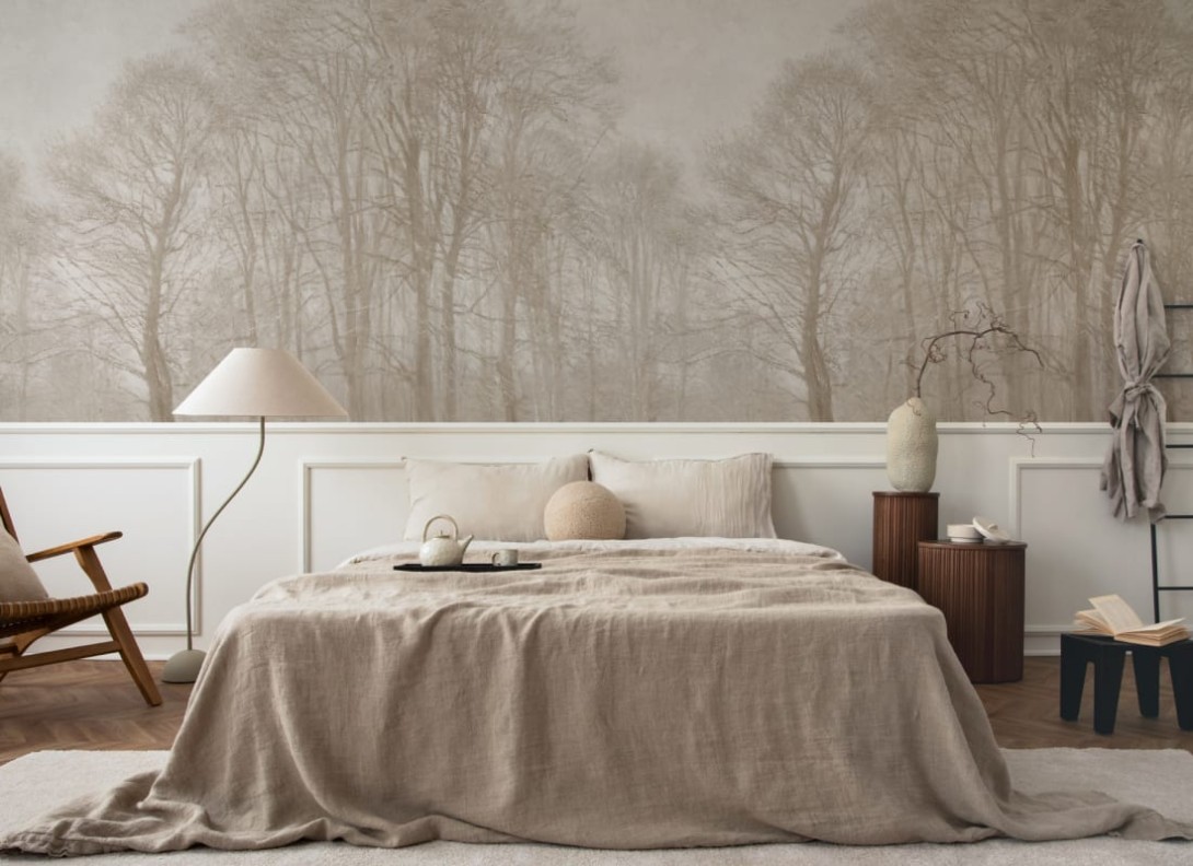 Hovia FO0400BE07W Coppice Beige - mural w drzewa