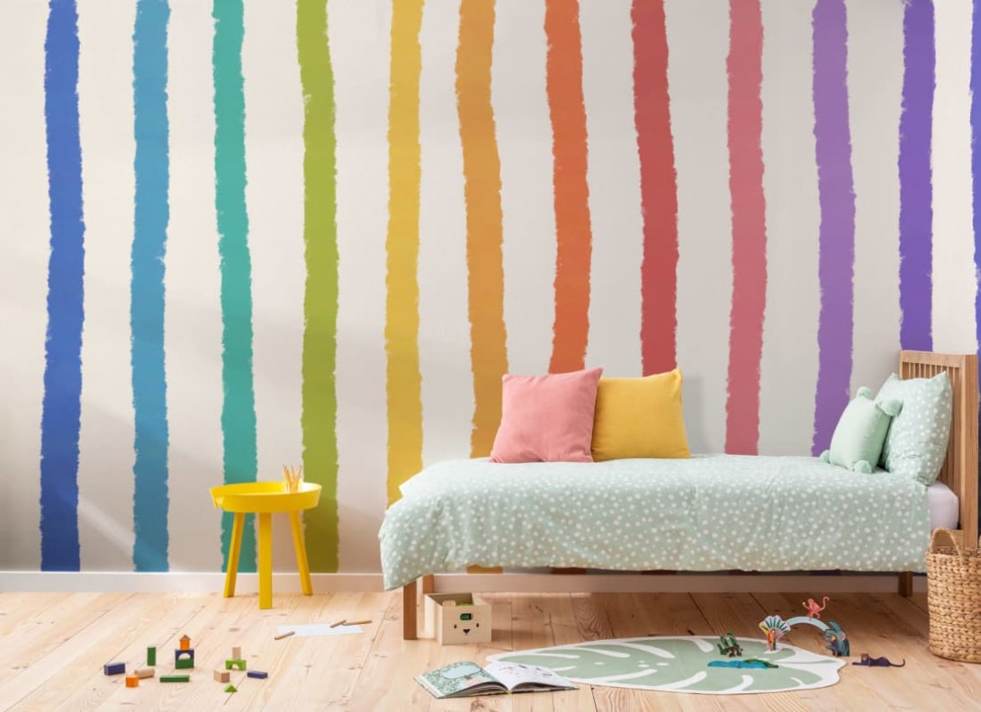 Hovia ST0001MU03W Gusto - mural w kolorowe paski